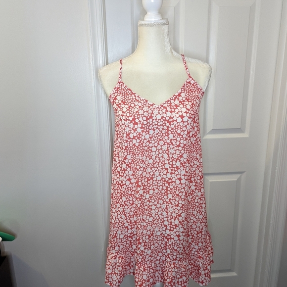 BOOHOO Womens dress size 4 *NEW Beach / picnic wear coral with floral - Picture 2 of 10